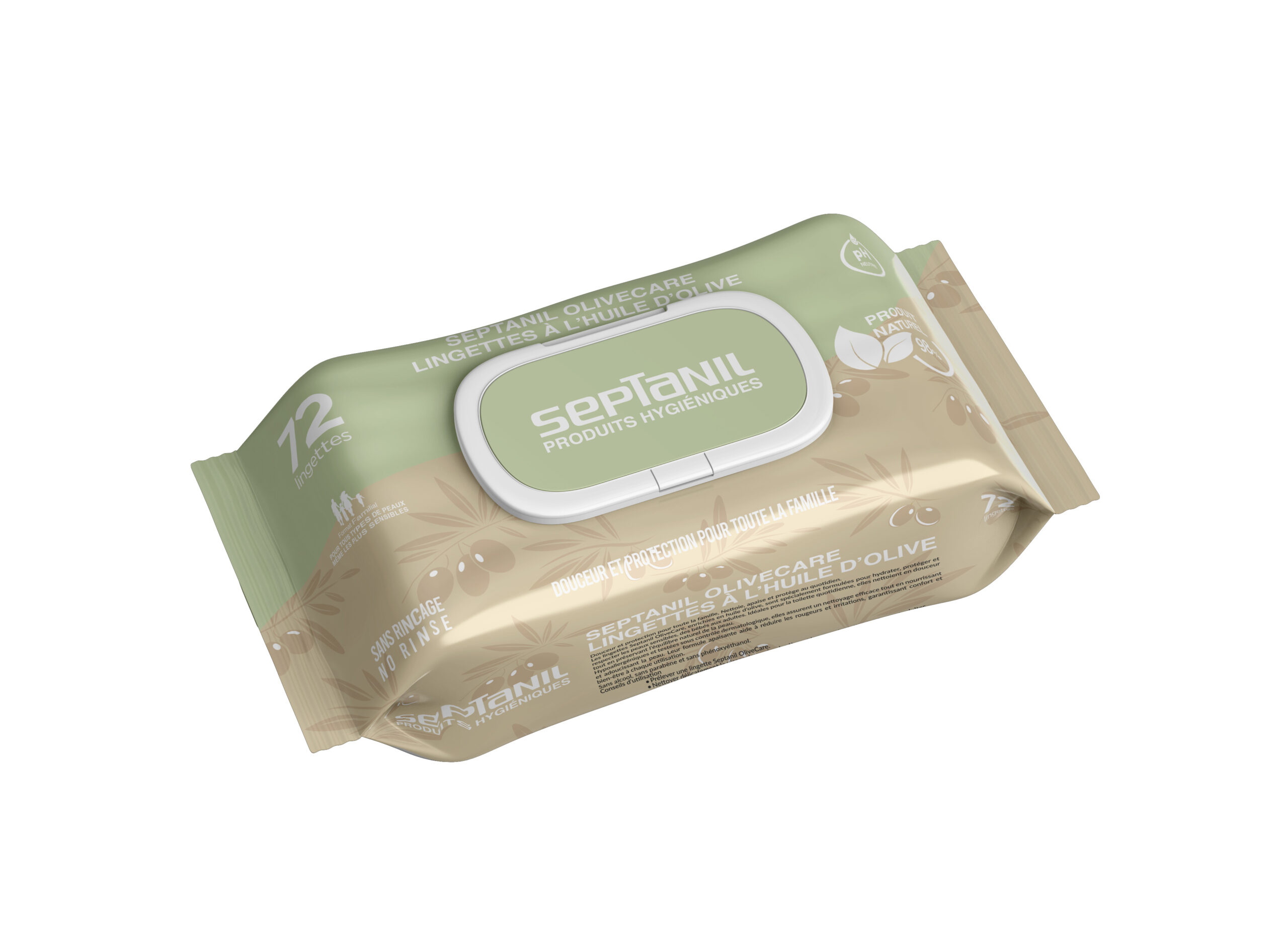 Lingettes Olive Care 72 LINGETTES